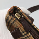 BURBERRY Nova Check Tote Bag Canvas Leather Beige Gold Auth 122113-18