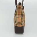 BURBERRY Nova Check Tote Bag Canvas Leather Beige Gold Auth 122113-3