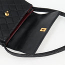 CHANEL Matelasse Shoulder Bag Caviar Skin Black Gold CC Auth 122114-20