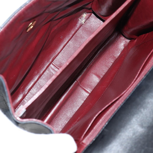 CHANEL Matelasse Shoulder Bag Caviar Skin Black Gold CC Auth 122114