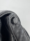 CHANEL Matelasse Shoulder Bag Caviar Skin Black Gold CC Auth 122114-28