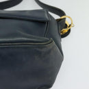 Christian Dior Shoulder Bag Leather Navy Gold Auth 122124-10