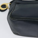 Christian Dior Shoulder Bag Leather Navy Gold Auth 122124-14