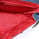 Christian Dior Shoulder Bag Leather Navy Gold Auth 122124-16