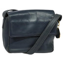 Christian Dior Shoulder Bag Leather Navy Gold Auth 122124-1