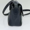 Christian Dior Shoulder Bag Leather Navy Gold Auth 122124-4
