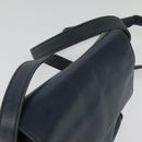 Christian Dior Shoulder Bag Leather Navy Gold Auth 122124-5
