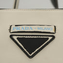 PRADA Hand Bag Leather Black White Auth 122125-17