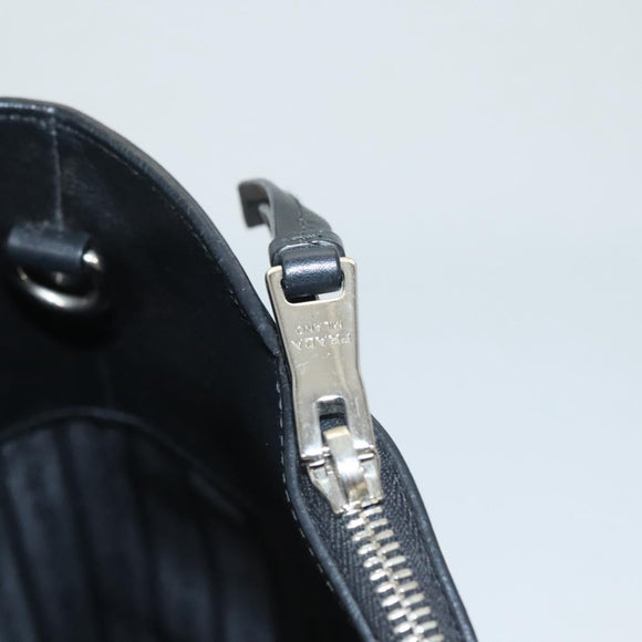 PRADA Hand Bag Leather Black White Auth 122125