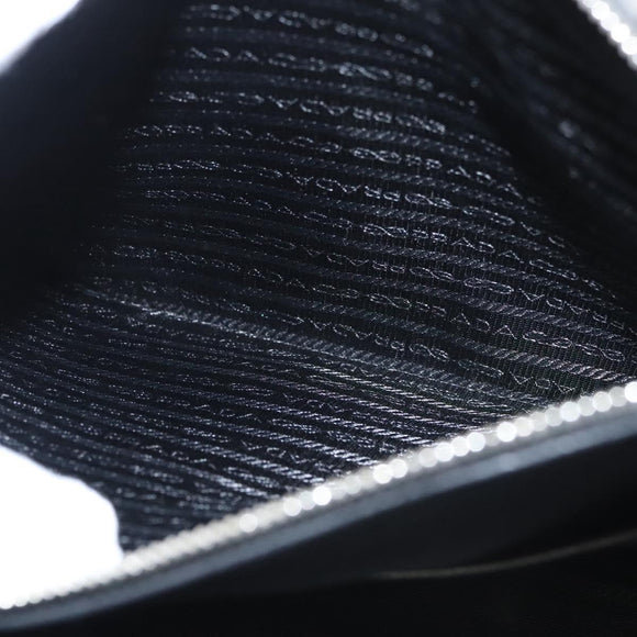 PRADA Hand Bag Leather Black White Auth 122125