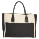 PRADA Hand Bag Leather Black White Auth 122125-2