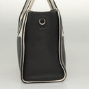 PRADA Hand Bag Leather Black White Auth 122125-4
