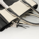 PRADA Hand Bag Leather Black White Auth 122125-6