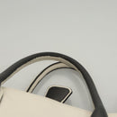PRADA Hand Bag Leather Black White Auth 122125-8