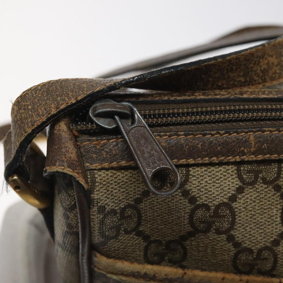 GUCCI GG Supreme Web Sherry Line Shoulder Bag PVC Beige 89 02 032 Auth 122136