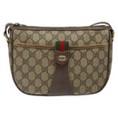GUCCI GG Supreme Web Sherry Line Shoulder Bag PVC Beige 89 02 032 Auth 122136-2