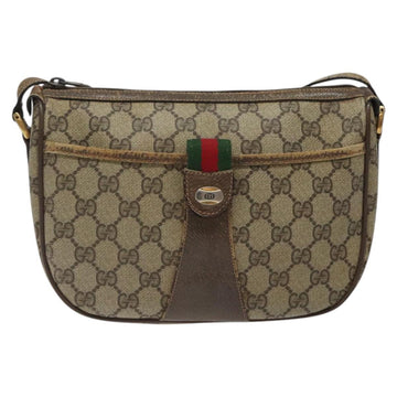 GUCCI GG Supreme Web Sherry Line Shoulder Bag PVC Beige 89 02 032 Auth 122136 - 0