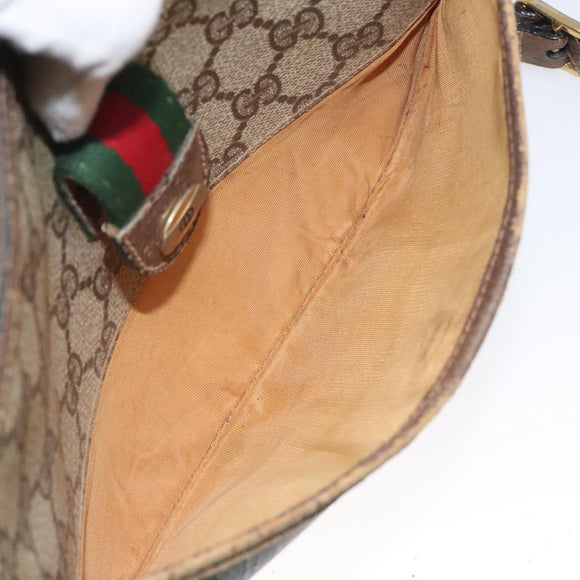 GUCCI GG Supreme Web Sherry Line Shoulder Bag PVC Beige 89 02 032 Auth 122136