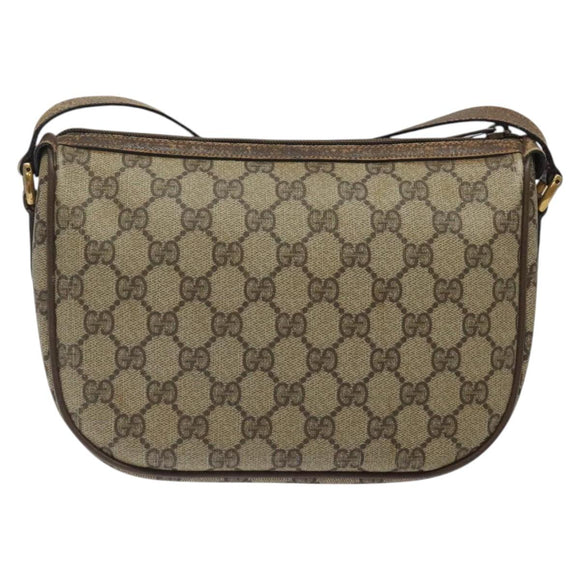 GUCCI GG Supreme Web Sherry Line Shoulder Bag PVC Beige 89 02 032 Auth 122136