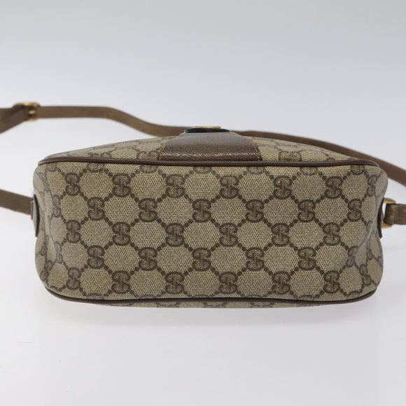 GUCCI GG Supreme Web Sherry Line Shoulder Bag PVC Beige 89 02 032 Auth 122136