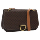 CELINE Macadam Canvas Shoulder Bag PVC Leather Brown Gold Auth 122137-1