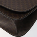 CELINE Macadam Canvas Shoulder Bag PVC Leather Brown Gold Auth 122137-10