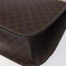 CELINE Macadam Canvas Shoulder Bag PVC Leather Brown Gold Auth 122137-12