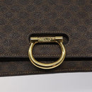 CELINE Macadam Canvas Shoulder Bag PVC Leather Brown Gold Auth 122137-14