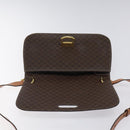 CELINE Macadam Canvas Shoulder Bag PVC Leather Brown Gold Auth 122137-15