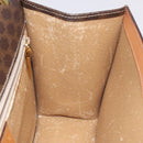 CELINE Macadam Canvas Shoulder Bag PVC Leather Brown Gold Auth 122137-18