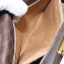 CELINE Macadam Canvas Shoulder Bag PVC Leather Brown Gold Auth 122137-20