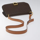 CELINE Macadam Canvas Shoulder Bag PVC Leather Brown Gold Auth 122137-7
