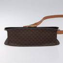CELINE Macadam Canvas Shoulder Bag PVC Leather Brown Gold Auth 122137-9
