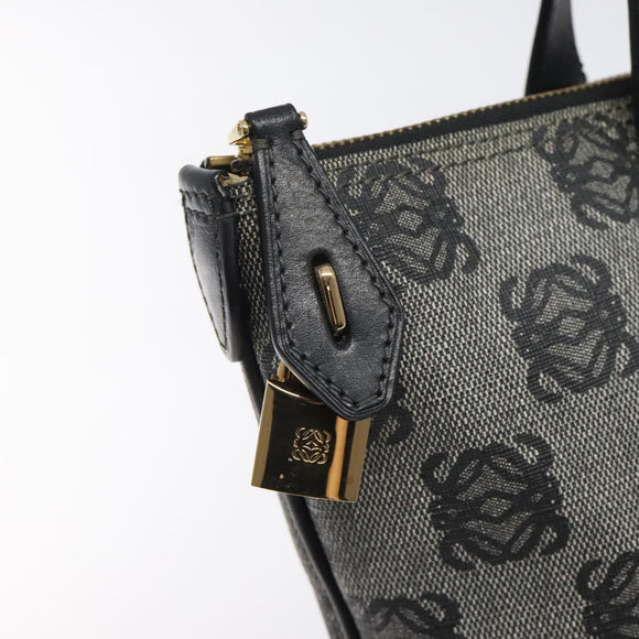 LOEWE Anagram Tote Bag PVC Black Gold Auth 122138