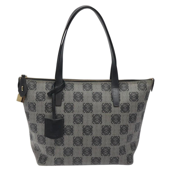 LOEWE Anagram Tote Bag PVC Black Gold Auth 122138