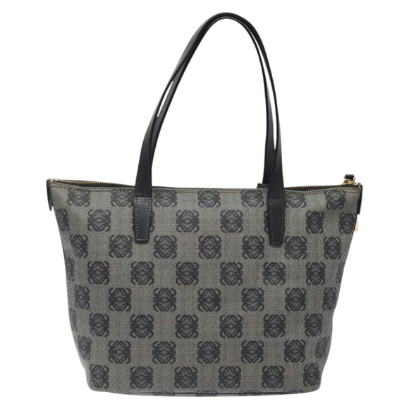 LOEWE Anagram Tote Bag PVC Black Gold Auth 122138