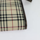 BURBERRY Nova Check Shoulder Bag Canvas Beige Silver Auth 122154-9