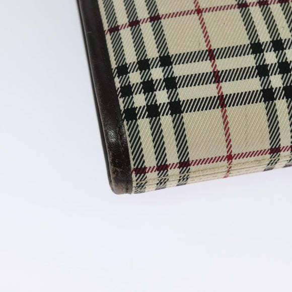 BURBERRY Nova Check Shoulder Bag Canvas Beige Silver Auth 122154