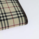 BURBERRY Nova Check Shoulder Bag Canvas Beige Silver Auth 122154-16