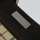 BURBERRY Nova Check Shoulder Bag Canvas Beige Silver Auth 122154-10