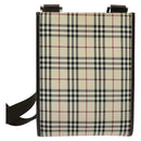 BURBERRY Nova Check Shoulder Bag Canvas Beige Silver Auth 122154-2