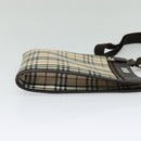 BURBERRY Nova Check Shoulder Bag Canvas Beige Silver Auth 122154-4