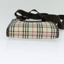 BURBERRY Nova Check Shoulder Bag Canvas Beige Silver Auth 122154-5