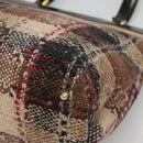BURBERRY Nova Check Tote Bag Wool Beige Gold Auth 122167-14