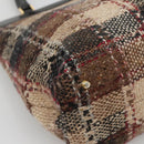 BURBERRY Nova Check Tote Bag Wool Beige Gold Auth 122167-15