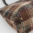 BURBERRY Nova Check Tote Bag Wool Beige Gold Auth 122167-10