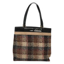 BURBERRY Nova Check Tote Bag Wool Beige Gold Auth 122167-2