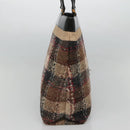 BURBERRY Nova Check Tote Bag Wool Beige Gold Auth 122167-4