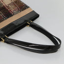 BURBERRY Nova Check Tote Bag Wool Beige Gold Auth 122167-7