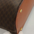 CELINE Macadam Canvas Hand Bag PVC Leather Brown Gold Auth 122168-9